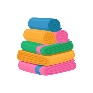 Flat Illustration Of Folded Rolled Towels 300X300